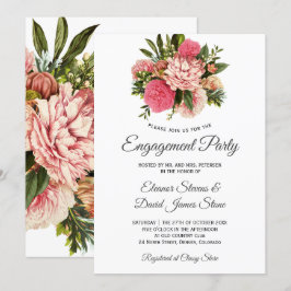 Rosa Blume Bouquet elegant elegant Verlobung Einladung
