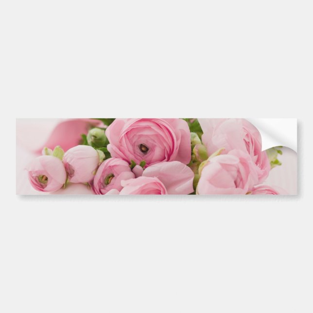 Rosa Blume Bouquet, Liebe Hochzeit Romantik Autoaufkleber (Vorne)