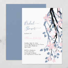 Rosa Blume Brautparty Einladung