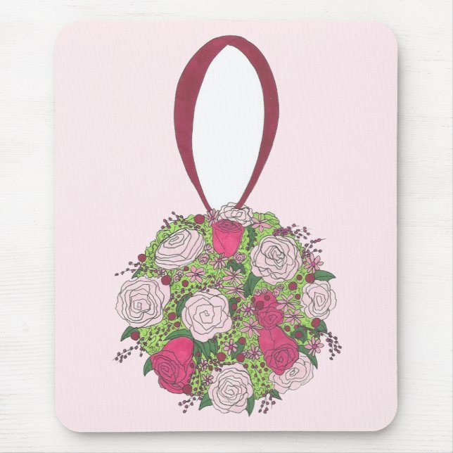 Rosa Blume Bridal Bouquet Polterabend Mousepad (Vorne)