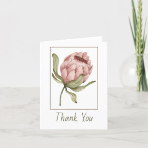 Rosa Blume Bud geklappt Danke Karte