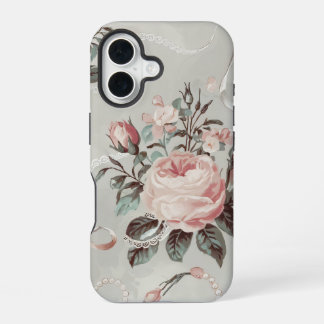 Rosa Blume Coquette Muster iPhone 16 Hülle