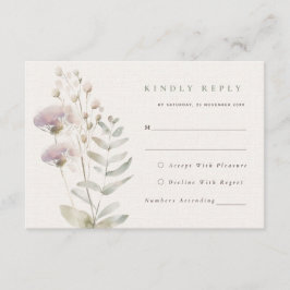 Rosa Blume, die RSVP-Karte hochhalten Begleitkarte