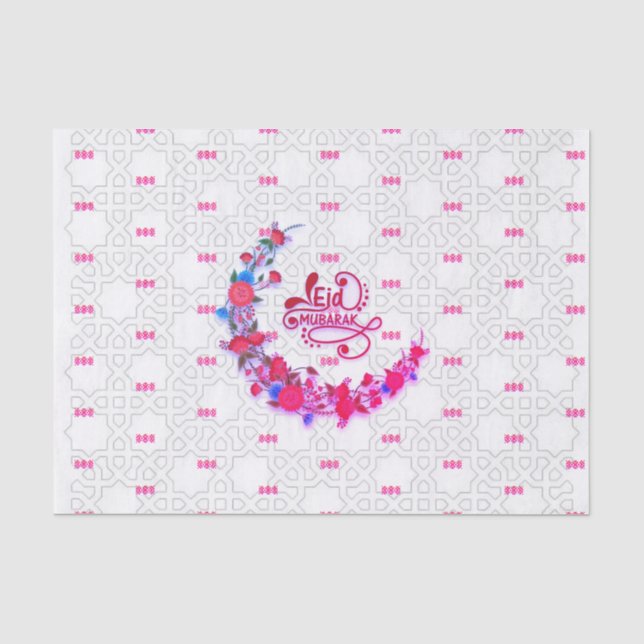 Rosa Blume eid mubarak Seidenpapier (Vorderseite)