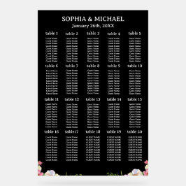 Rosa Blume Einfache Hochzeitssitzkarten Acrylschild