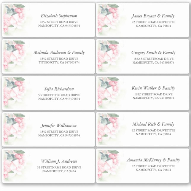 Rosa Blume Elegantes Sommer-Party Aufkleber (Vorderseite)