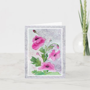 Rosa Blume Faltkarte Karte