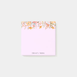 Rosa Blume Farbverlauf Personalisiert Post-it Klebezettel