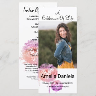 Rosa Blume Feier des Lebens Fotokarte