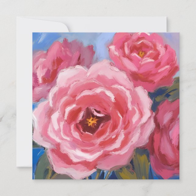 Rosa Blume Feiertagskarte (Vorderseite)