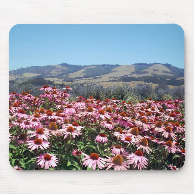 Rosa Blume Feldmousepad Mousepad (Vorne)