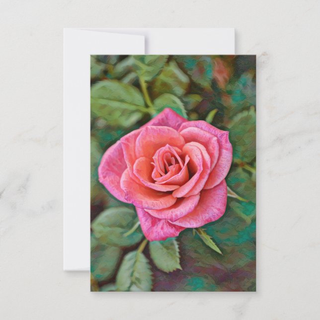 Rosa Blume Flat Birthday Card Karte (Vorderseite)