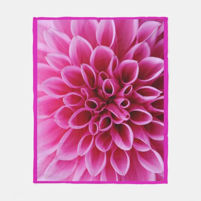 Rosa Blume Fleece Blankon Medium (Vorderseite)