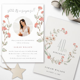 Rosa Blume Foto Überraschung jedes Alter Geburtsta Dankeskarte