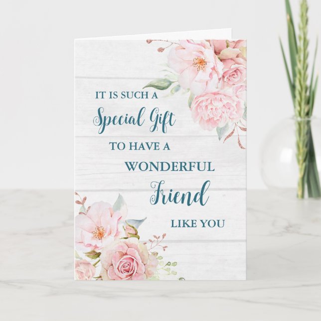 Rosa Blume Freundliche Muttertagskarte Karte (Vorderseite)