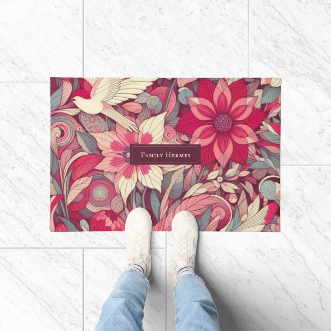 Rosa Blume Fußmatte (Indoor)