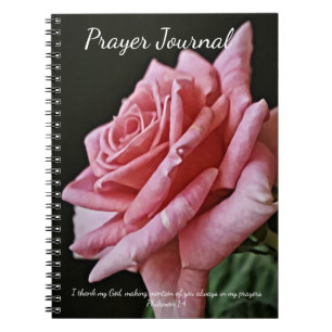 Rosa Blume Gebet Journal Notizblock