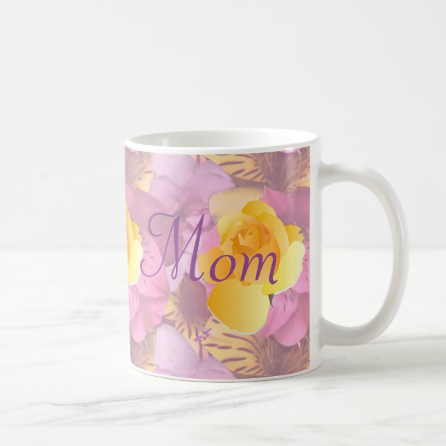 Rosa Blume Gelbe Rose Mama Tasse (Rechts)