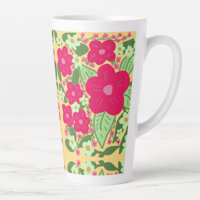 Rosa Blume gelber Aluminiumgrundwasserbehälter Milchtasse (Rechts)