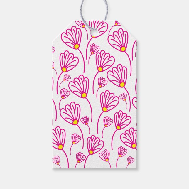 Rosa Blume Geschenkanhänger (Vorderseite)