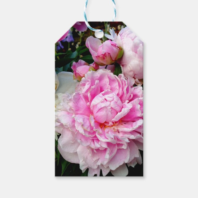 Rosa Blume Geschenkanhänger (Vorderseite)