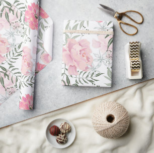 Rosa Blume Geschenkpapier