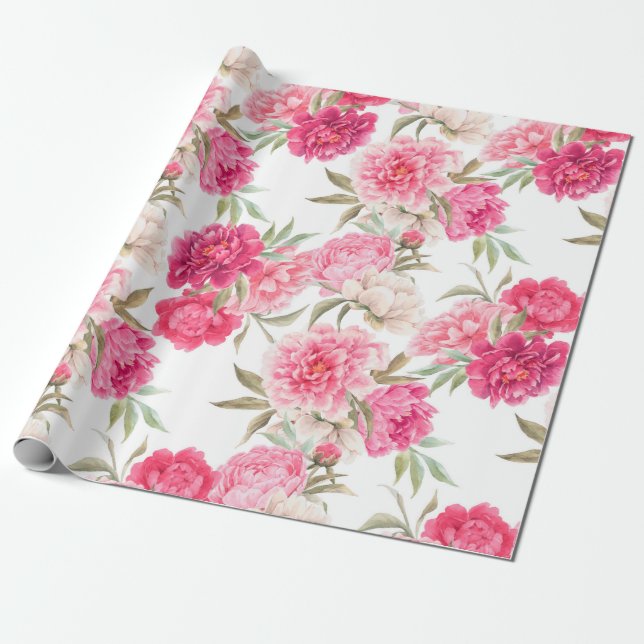 Rosa Blume Geschenkpapier (Ungerollt)