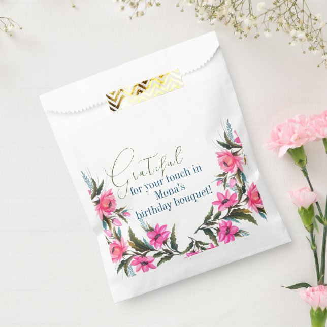 Rosa Blume Geschenktütchen (Versiegelt)