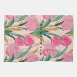 Rosa Blume Geschirrtuch