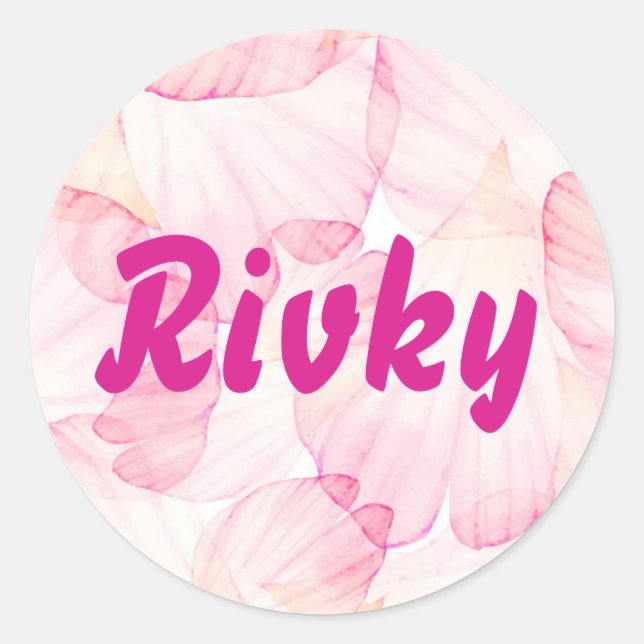 Rosa Blume Girl Party Runder Aufkleber (Vorderseite)