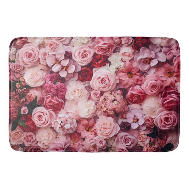 Rosa Blume Girly Lugano Badematte (Vorderseite)
