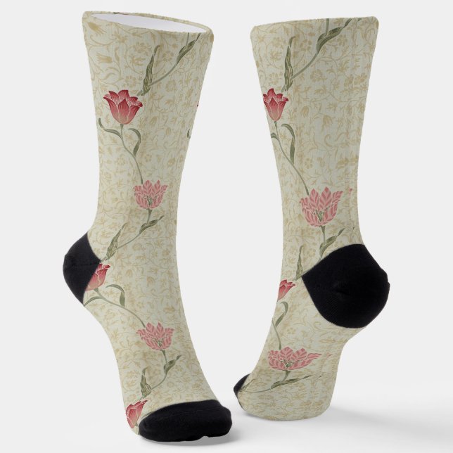 Rosa Blume Giro Morris Muster Socken (Gewinkelt)