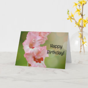 Rosa Blume Gladiolus Garden Geburtstag Karte