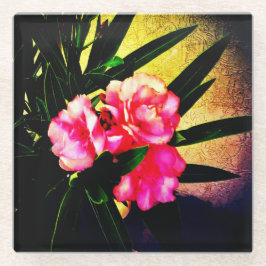Rosa Blume Glasuntersetzer