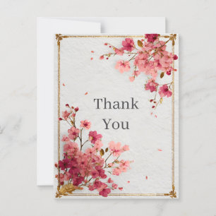 Rosa Blume Gold Imitats Textur Danke Karte