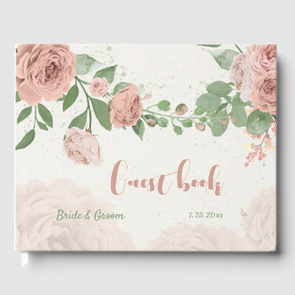 Rosa Blume Grüne Hochzeit Gästebuch