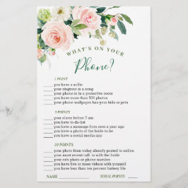 Rosa Blume Grünes Brautparty Spiel