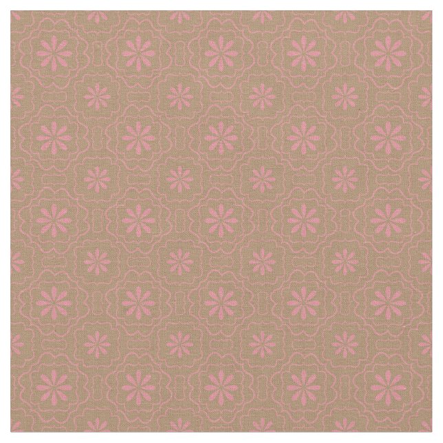 Rosa Blume hellbraun | Blumenmuster Stoff (Nahaufnahme)