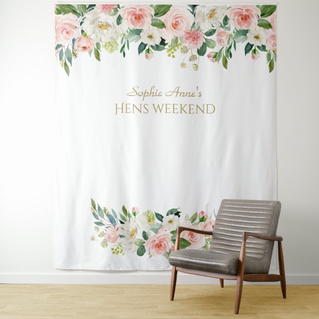 Rosa Blume Hens Weekend Foto Stand Hintergrund Wandteppich (Beispiel)