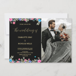 Rosa Blume Hochzeit Einladungen mit Foto