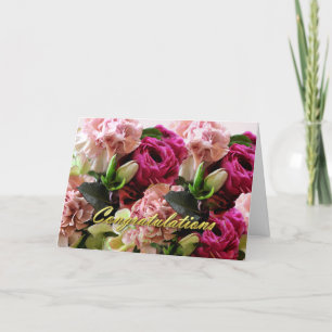 Rosa Blume Hochzeit Glückwunschkarte Karte