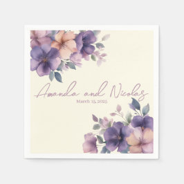 Rosa Blume Hochzeitspapierservietten Serviette