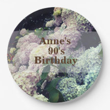 Rosa Blume Hydrangea 90. Geburtstagspopplate