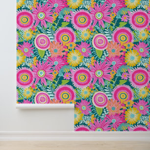 Rosa Blume im Boho-Stil Tapete