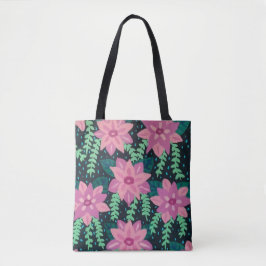 Rosa Blume im schwarzen Hintergrund Tasche