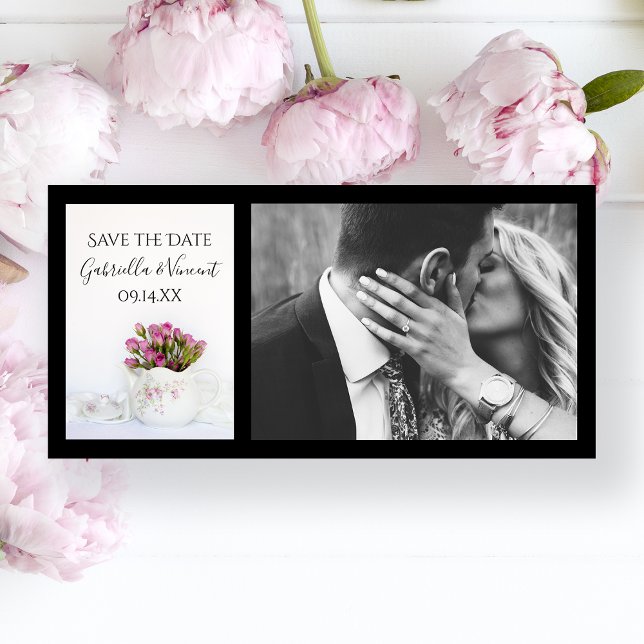 Rosa Blume im Teekessel Hochzeit Sichern Sie das D Save The Date (Von Creator hochgeladen)
