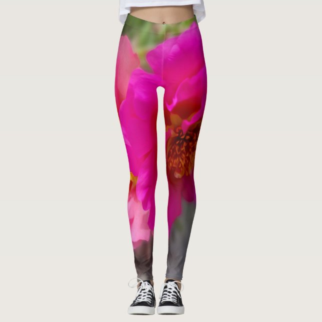 Rosa Blume in der Sonne Leggings (Vorderseite)