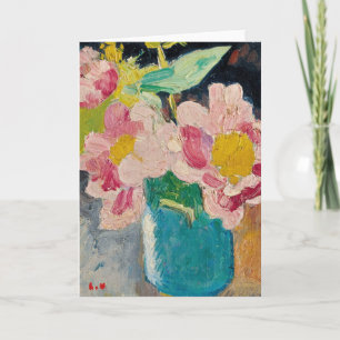 Rosa Blume in einer Blauen Vase   Louis Valtat Karte