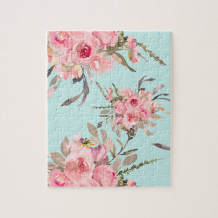 Rosa Blume in hellblau
