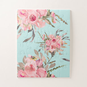 Rosa Blume in hellblau